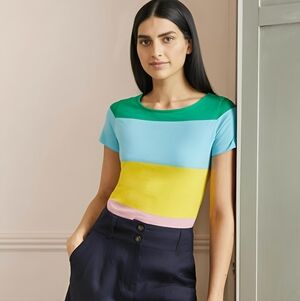 Boden NWT Short Sleeve Breton Striped T-Shirt Size 20-22